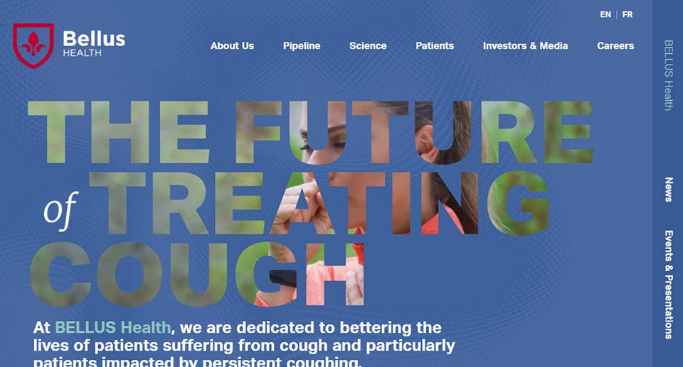 Bellus Health homepage screenshot